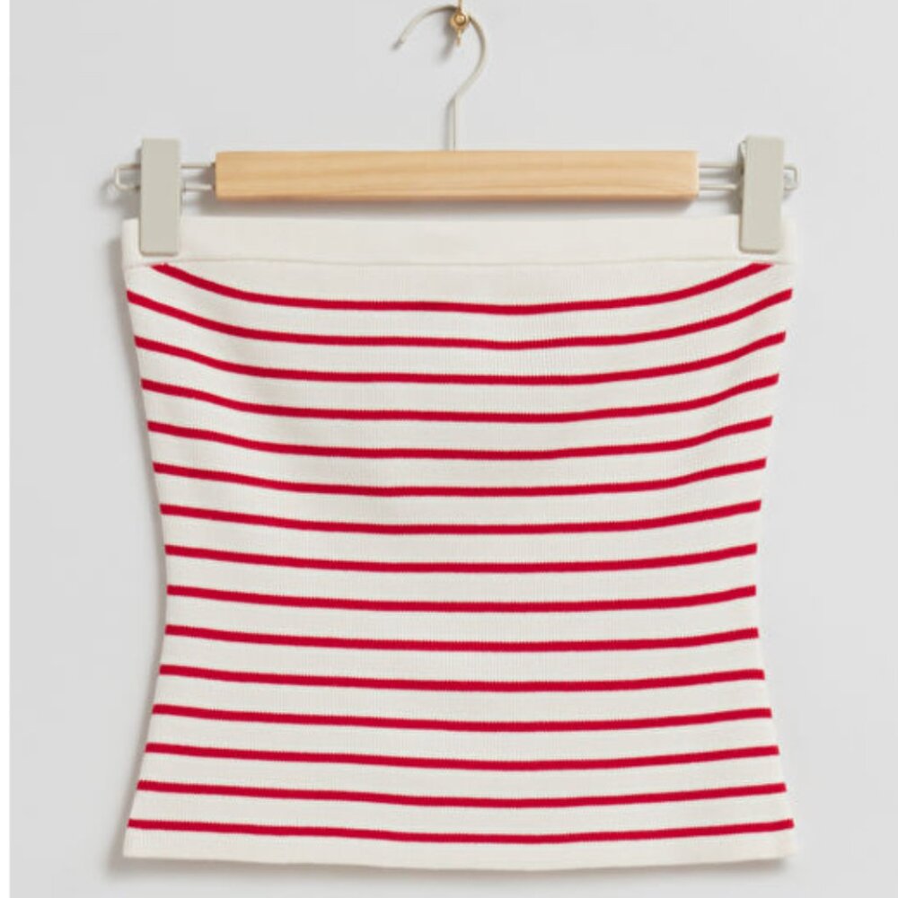 & Other Stories | Red & White Breton Striped Tube Top | Size Medium  | BNWT